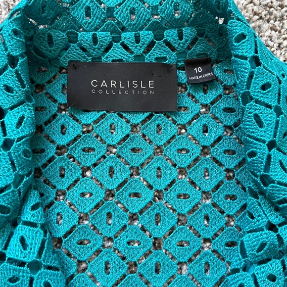Carlisle Collection Diamond Print Turquoise Jacket, Women's Size 10 - Picture 2 of 11